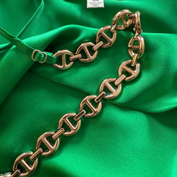 L’Agence Women’s Jasmina Cowl Neck Chain Strap Silk Camisole Grass Green Size M - Picture 7 of 7